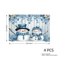 thumbnail image 4 of JOOCAR Snowman Winter Wonderland Linen Table Mats Set of 4 for Home Kitchen Table Decor 12x18 inch, 4 of 5