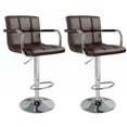 thumbnail image 1 of Bronte Living Leatherette Bar Stool 360 Swivel High Backrest Adjustable Height Base with Hard Floor Protection Plastic - Series Grace - Set of 2, 1 of 8