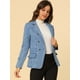 thumbnail image 4 of Chaqueta de mezclilla Allegra K de trabajo con bolsillos Bebe azul M, 4 of 6