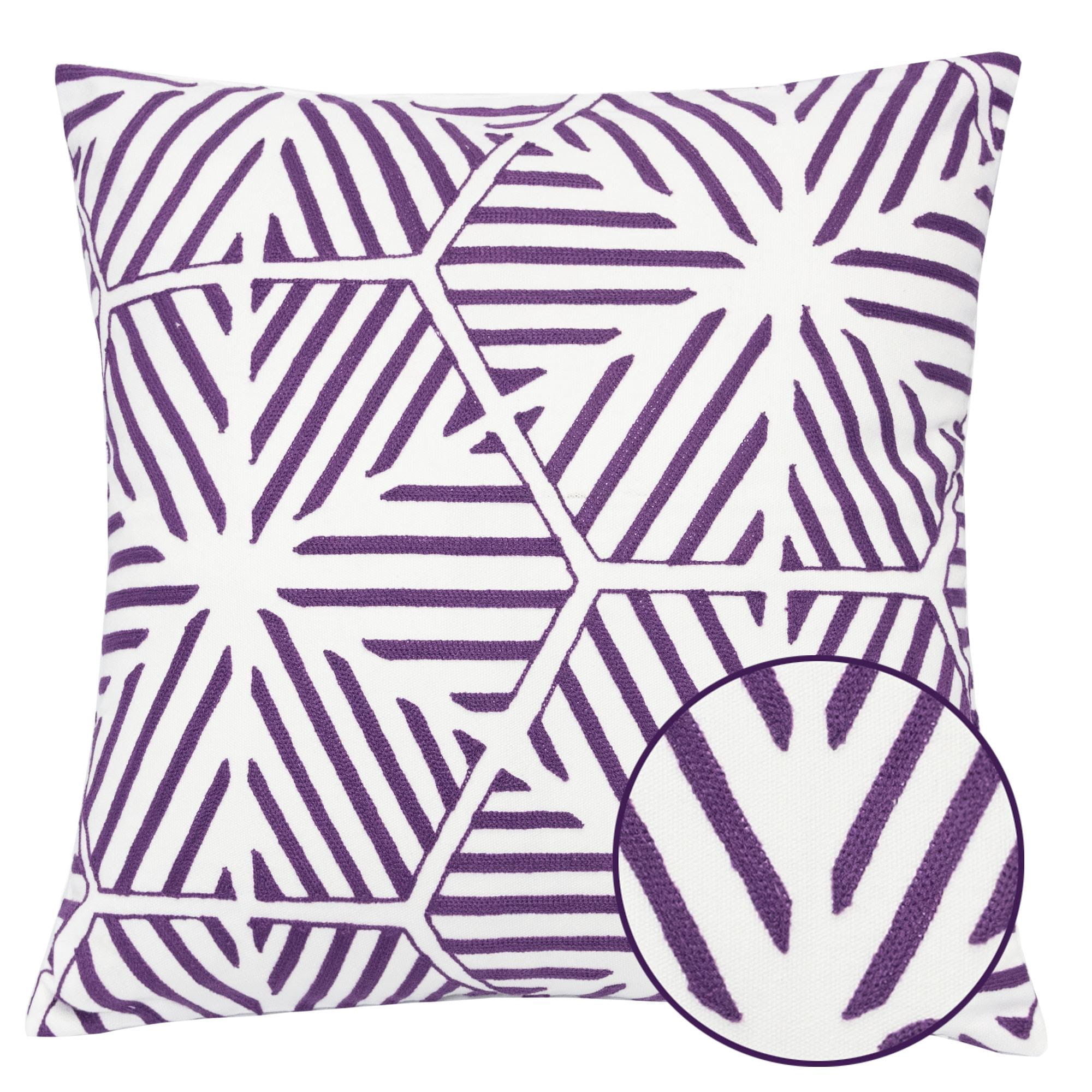 Lilly Purple Abstract Polyester 20 in. x 20 in. Throw Pillow (Set of 2)