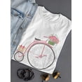 thumbnail image 3 of Cool Pink Vintage Floral Bike T-Shirt Women -Image by Shutterstock, Female x-Large, 3 of 4
