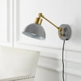 thumbnail image 6 of JONATHAN Y Lisa 18" Swing Arm 1-Light Modern Midcentury Iron USB Charging Port LED Sconce, Grey/Brass Gold, 6 of 9