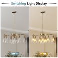 thumbnail image 6 of 16 Inch Elegant Crystal Pendant Light Chrome Finish Modern Two Tiered Chandelier for Kitchen Island Dining Room Living Room, 6 of 7