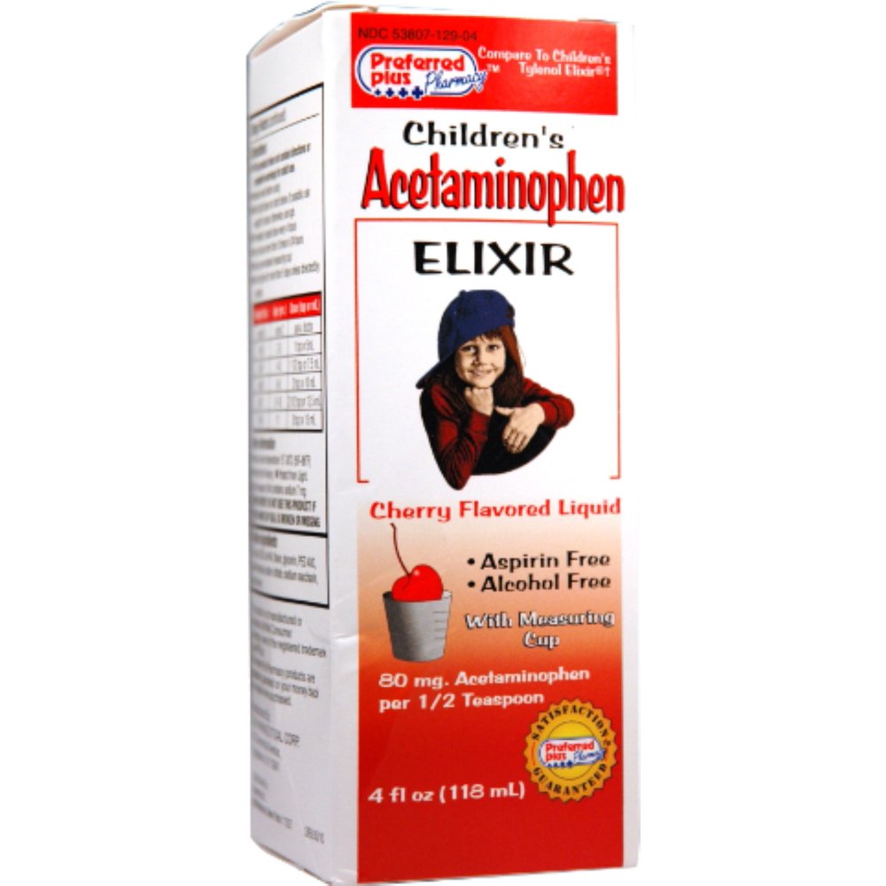 Acetaminophen Elixir For Children [160mg/5ml], Cherry Flavored 4 oz