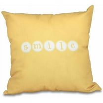 Simply Daisy 16" x 16" Smile Word Print Pillow, Yellow