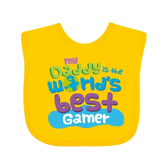 Inktastic Worlds Best Gamer Daddy Boys or Girls Baby Bib