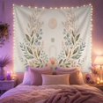 thumbnail image 2 of Leafy Botanical Branches with Crescent Moon Composed, Nostalgic Vintage for Botanical Art Lovers, Wall Decor, Valentine'S Day Gift, Tapestry Wall Hanging for Dorm and Living Room, 2 of 7