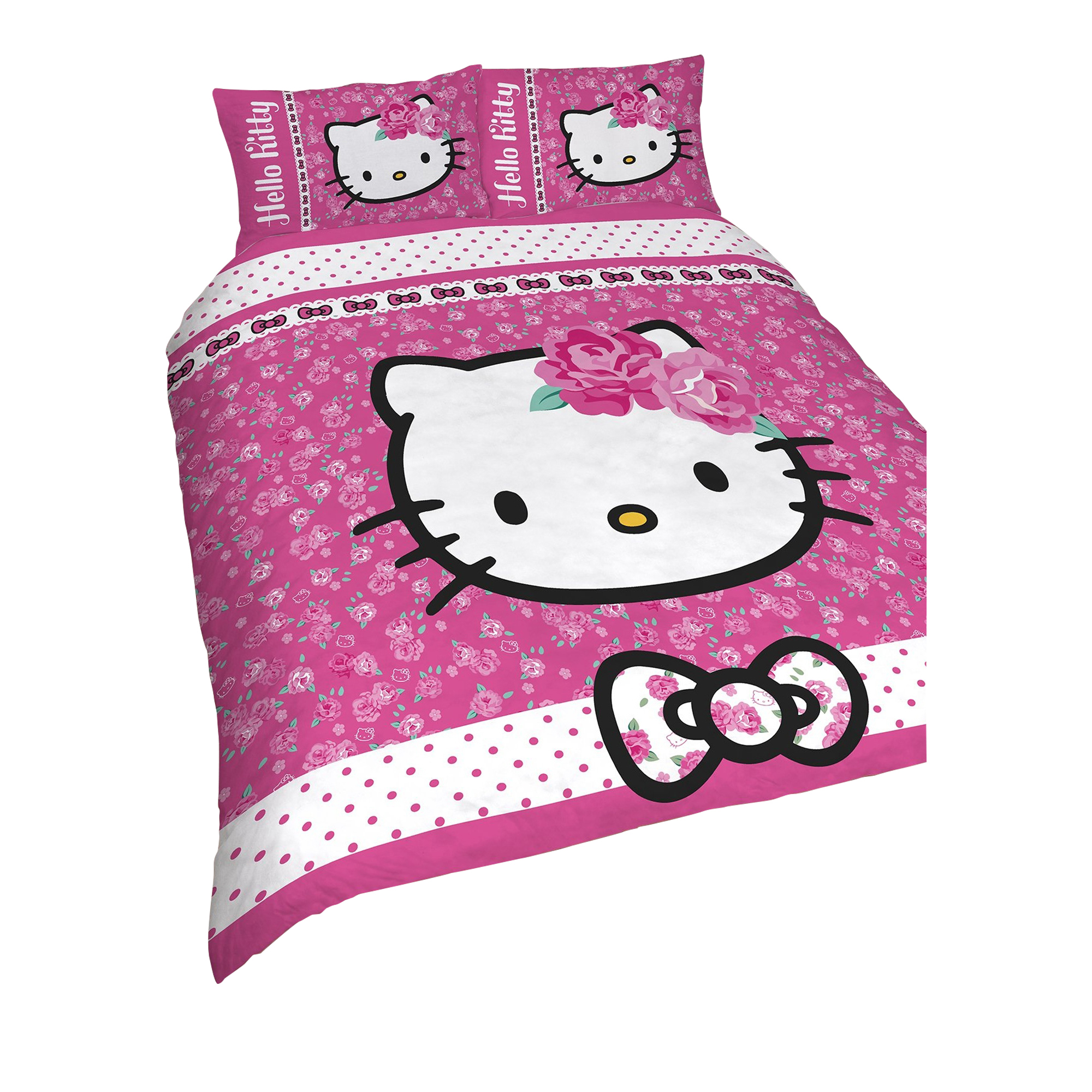 Hello Kitty Childrens Girls Sommerwind Reversible Duvet Cover Bedding