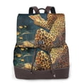 thumbnail image 1 of Disketp Leopard Reading Tarot Cards Mochila de Cuero para Mujer, Bolso de Espalda Antirrobo con Estilo para Viaje, Trabajo y Uso Diario, 1 of 4