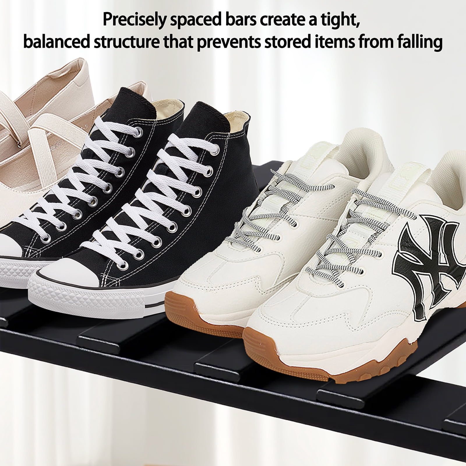 HDUTNGISN 3 Tier Foldable Bamboo Shoe Rack,Tool Free Setup Shoe Organizer, 20x10x15in Entryway Storage,Tawney