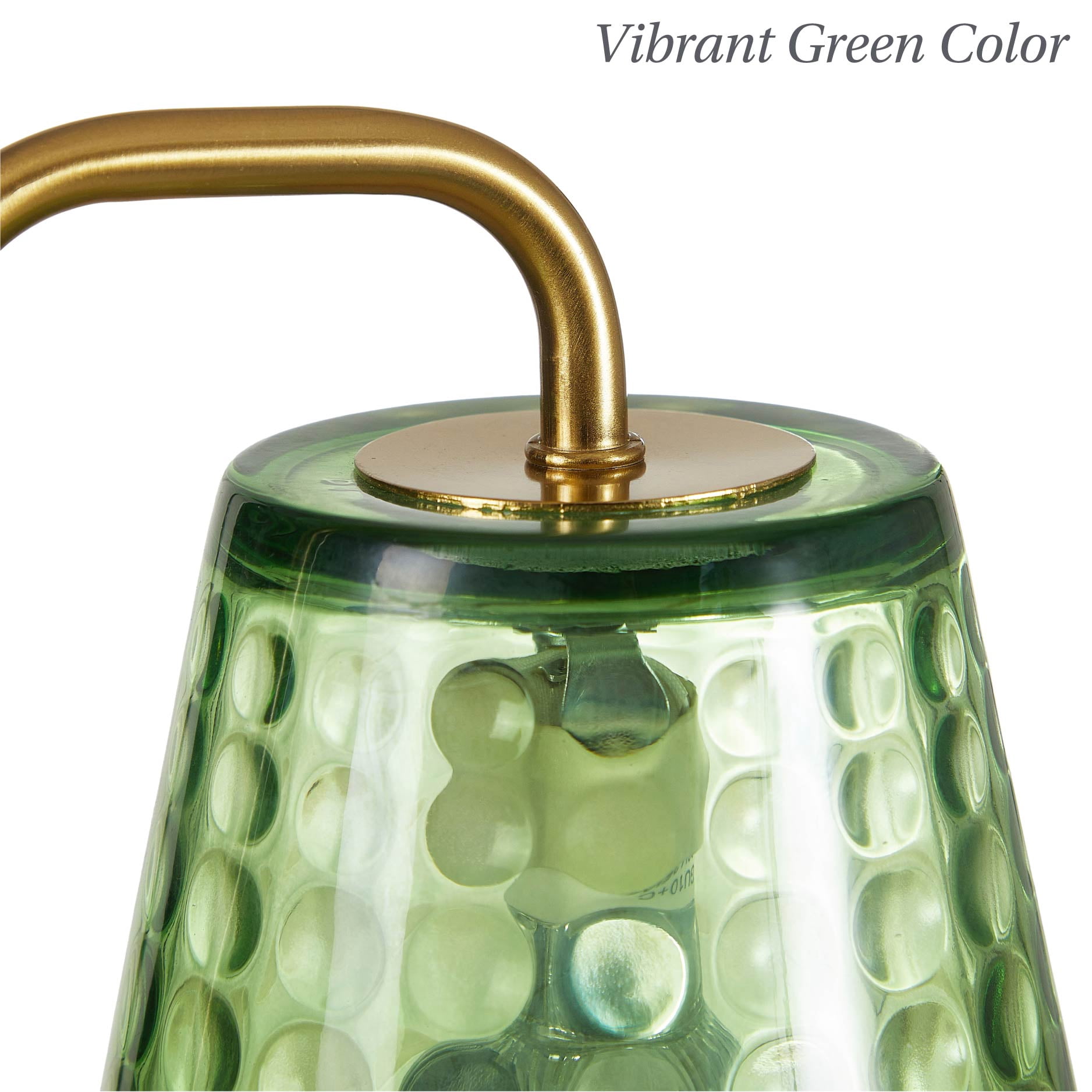 Stylehouse Home Decor Collection Dimpled Green Glass Shaded Candle Warmer Lamp with Dimmer and Timer