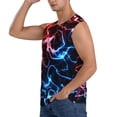 thumbnail image 3 of KLL Red And Blue Lightning Print Workout Tank Tops Gym Sleeveless Fitness Muscle Tee-Large, 3 of 7