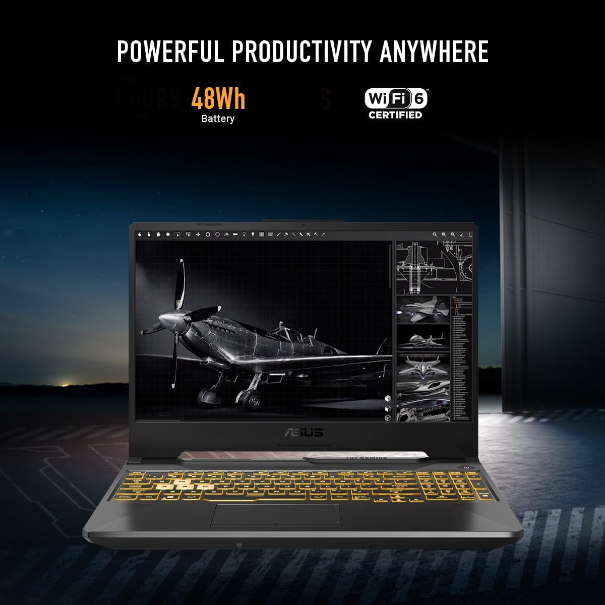 ASUS TUF Gaming A15 FA506NC 15.6" Full HD 144Hz Gaming Laptop, AMD Ryzen 5 7535HS 3.3GHz, 16GB RAM, 512GB SSD, NVIDIA GeForce RTX 3050 4GB, Windows 11 Home, Graphite Black