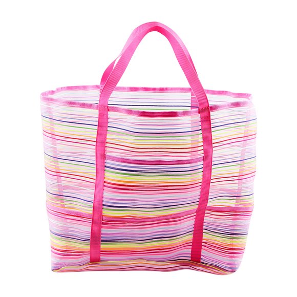 Liquidation d'Économies d'Été! EINCcm Sac de Plage en Maille Sac Fourre-Tout pour Enfants Sac de Rangement Pliable pour Jouets Petit Sac Messager Sac de Collecte de Coquillages pour Enfants Sac Fourre-Tout de Marché Épicerie Pique-Nique, Rose A