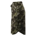 thumbnail image 3 of A2Y Women's Elastic Waist Self Tie Tulip Hem Side Pocket Skirt Army Camouflage L, 3 of 5
