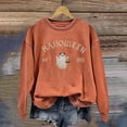 thumbnail image 2 of Gunia Women Halloween Ghost Sweatshirt Graphic Crew Neck Long Sleeve Thin Pullover Top Hoodie Fall Fashion Clothes Orange S-2Xl, 2 of 3