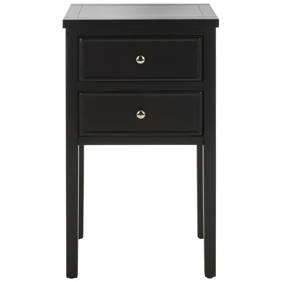 SAFAVIEH Toby Nautical Rustic 30" Nightstand with 2 Storage Drawers, Black