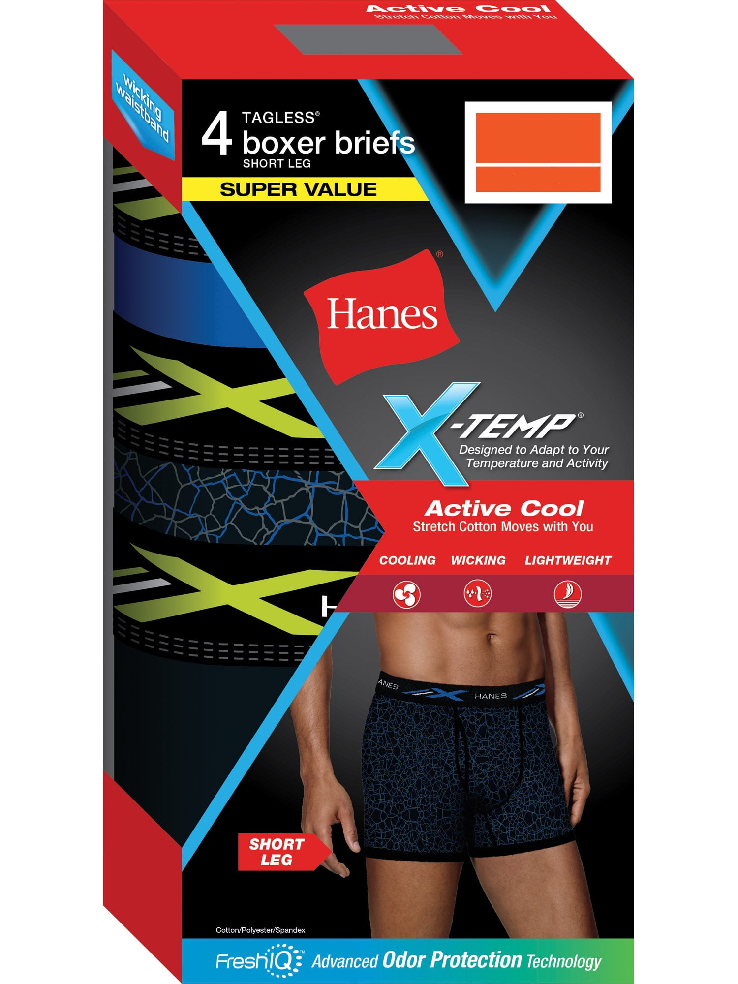 hanes x temp boxer briefs short leg