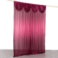 thumbnail image 2 of Efavormart Burgundy Double Drape Pleated Satin Wedding Photo Backdrop Curtain, Glossy Party Drapery Panel - 10ftx10ft, 2 of 8