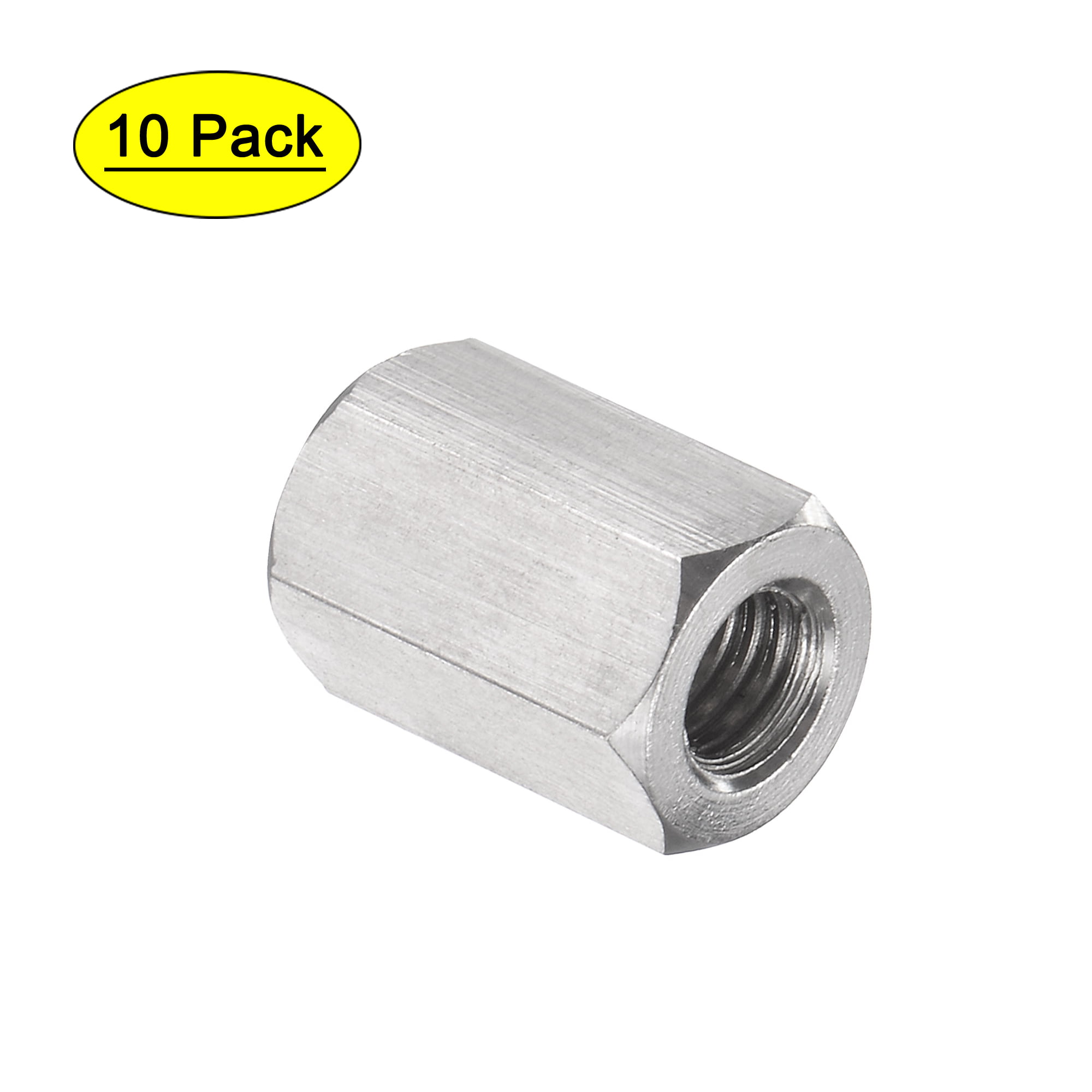 uxcell M5 x 0.8-Pitch 10mm Length 304 Stainless Steel Metric Hex Coupling Nut 10-Pack 