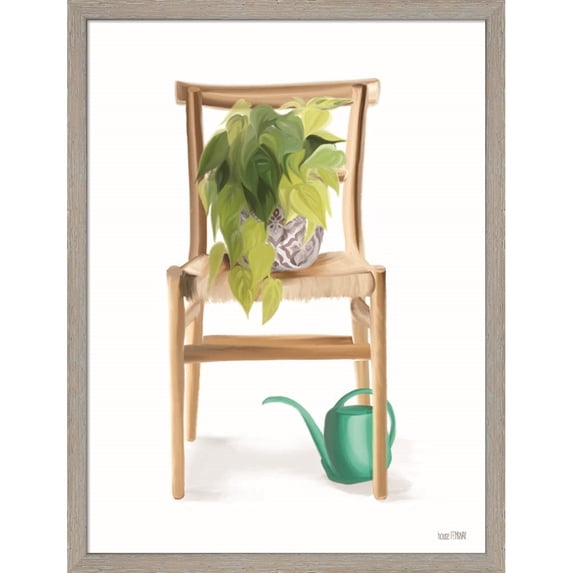 Great Art Now Plant Lover Wicker Chair by House Fenway, Framed Wall Art, 16W x 21H