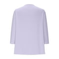thumbnail image 5 of ShomPort Cardigans for Women 3/4 Sleeve Button up V Neck Tops Loose Breathable Casual Everyday Basic Shirts, 5 of 6