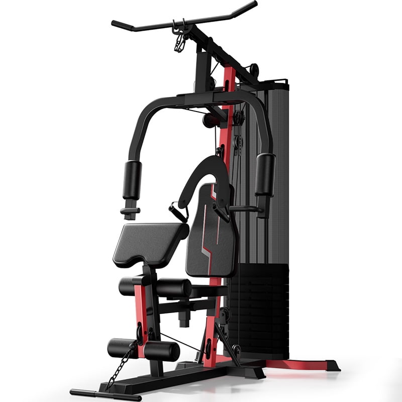 LEZEE Home Gym Station, Workout Station with 160LBS Weight Stack, Home Gym Equipment for All Body Training, One Station.