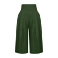 thumbnail image 5 of Manxivoo Women's High Waist Cotton Linen Casual Sports Pants Three Quarter Elastic Waist, 5 of 6