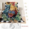 thumbnail image 5 of Retro Sunflower Rooster Blanket Soft Cozy Warm Throw Blanket for Couch, Plush Fuzzy Flannel Fleece Blankets for Sofa, Farmhouse Watercolor Plaid Bed Blankets Lightweight Gifts for Women, 40"x50", 5 of 9
