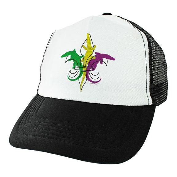ThisWear Mardi Gras Gifts Mardi Gras Hat Mardi Gras Gators Fleur-de-lis Gifts Mardi Gras Clothes Trucker Hat