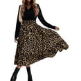 thumbnail image 3 of One opening Women's Leopard Print Long Skirts Elastic High Waisted Plus Size Bohemian Maxi Skirt, 3 of 7