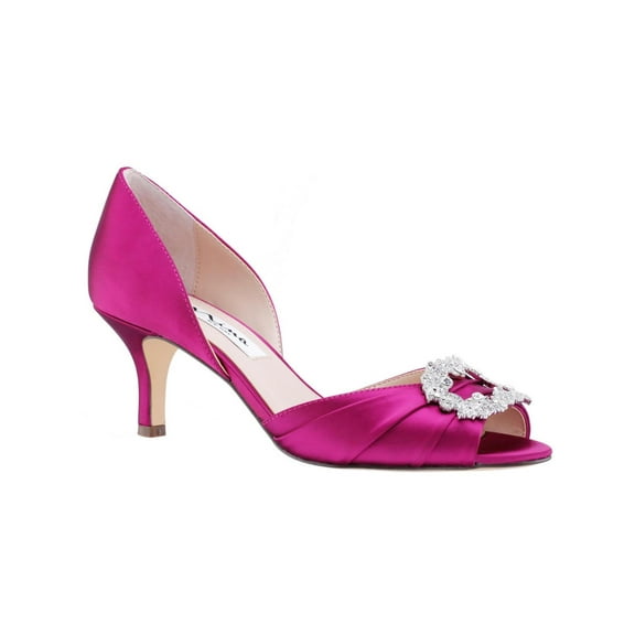 Nina Womens Corrine Satin Peep-Toe D'Orsay Heels