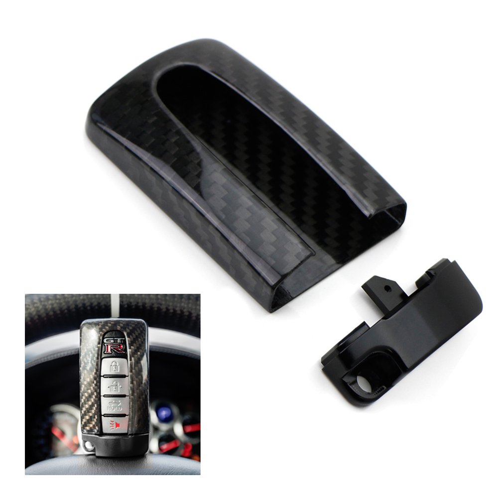 iJDMTOY (1) Real Carbon Fiber GTR Style Key Fob Protective Cover Case For Nissan or Infiniti