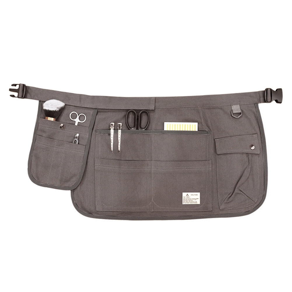 HUONA Half Apron Skirt Apron Canvas Apron Pocket Beauty Half length Apron Artisan Electrician Apron Wear Resistant Buckle Apron Dirty Proof Industrial Garden Tools Storage Gray