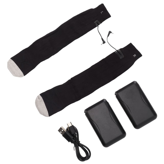 Chaussettes Chauffantes Électriques Pur Coton 3 Modes Réglables Rechargeables par USB pour Hommes et Femmes pour l'Hiver