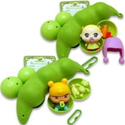 Pea Pod Babies Bundle (Set of 2) - Collectible Mystery Surprise Toys with Mini Baby, Clothing, & Accessories - All in A Soft Pea Pod - Small Doll for Boys & Girls Ages 3 