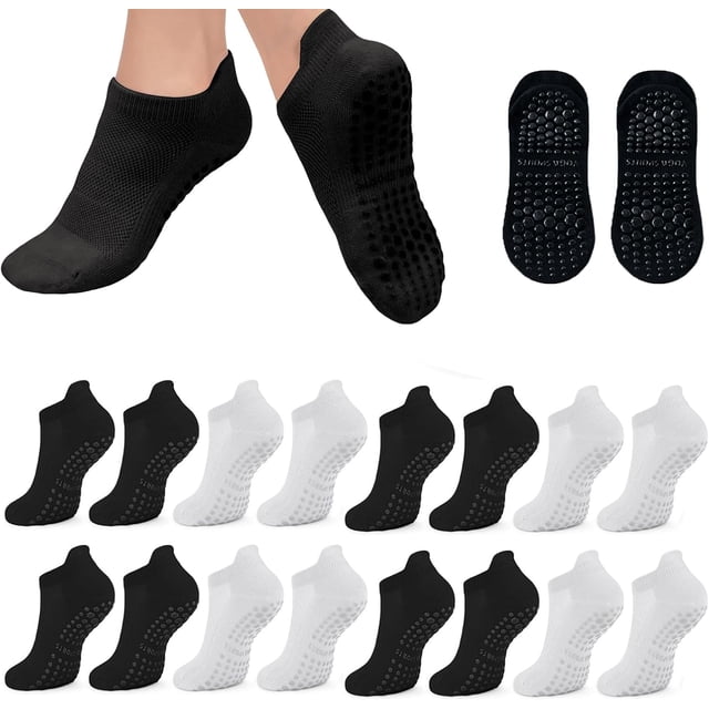Pares Calcetines de Yoga, Calcetines Yoga Antideslizantes para Mujer