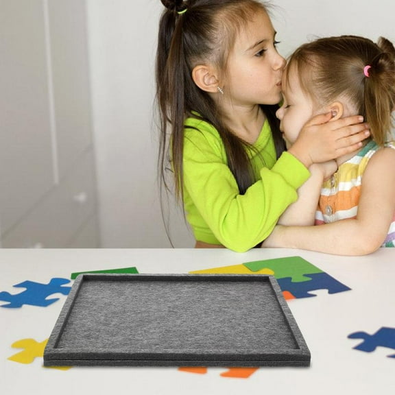 SWETRACE Dark Grey Felt Puzzle Storage Trays 1 Set 6Pcs 11.8x9.4x0.4in For Efficient And Portable Use