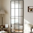 thumbnail image 1 of BEAUTYPEAK 71"x 30" Rectangular Full Length Windowpane Mirror Wall-Decor Mirror,Black, 1 of 7