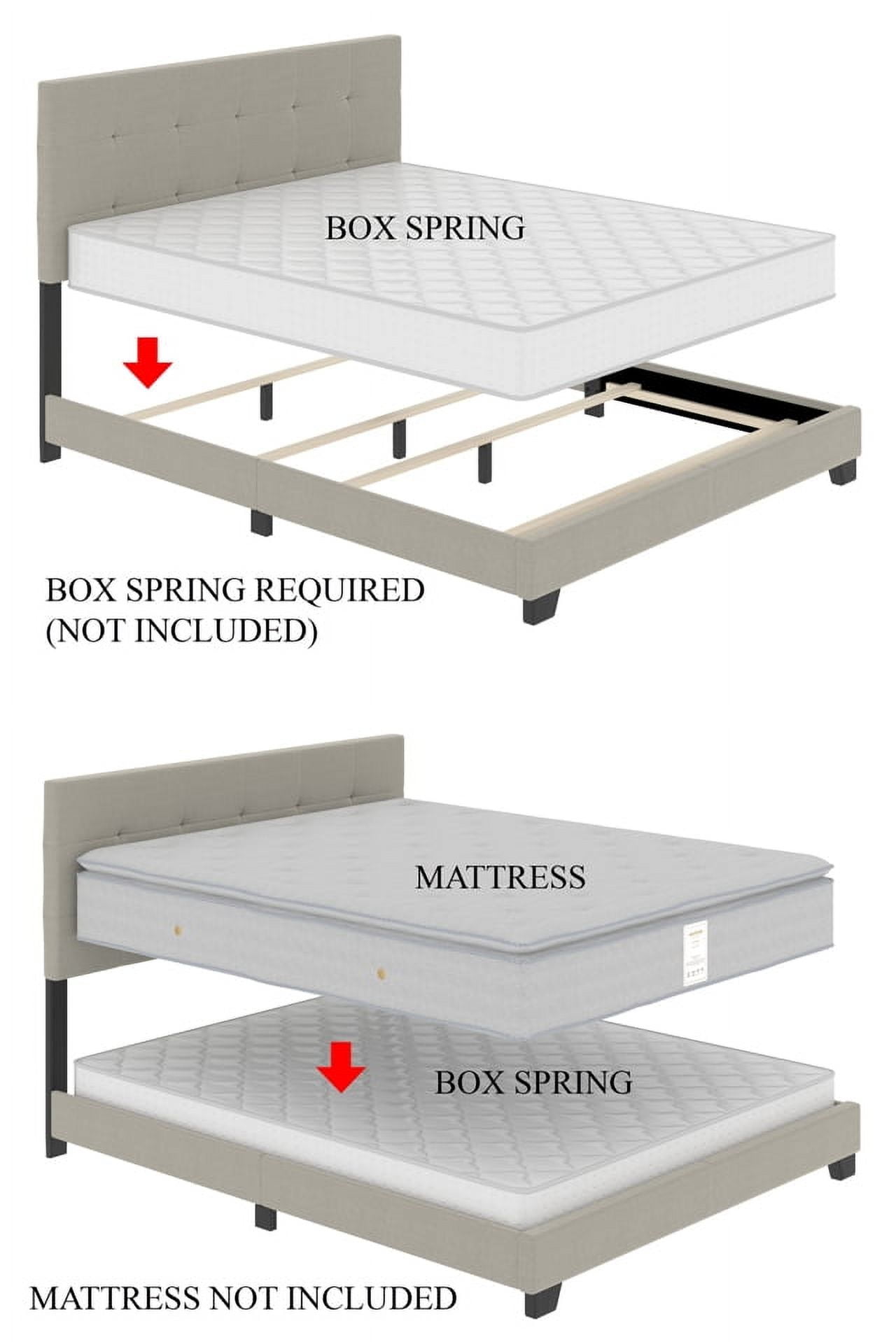 Home Design Jovita Queen Tufted Upholstered Storage Panel Bed Frame with Diamond Button Tufting and Four Drawers, Silver Gray, Easy Assembly