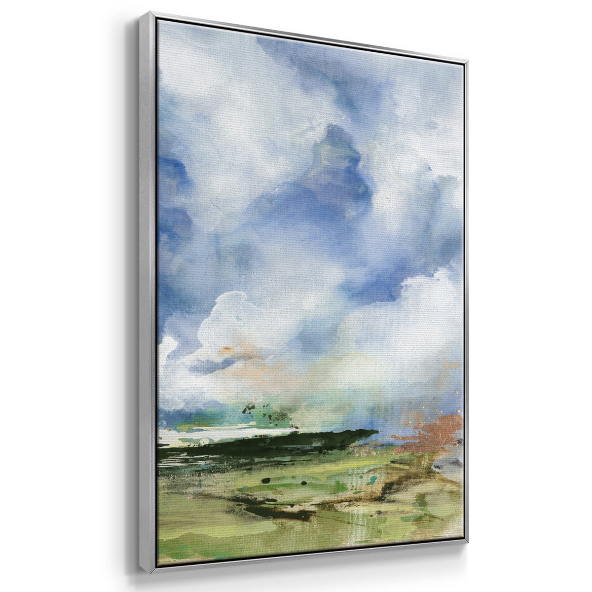 Spring Air II Framed Premium Gallery Wrapped Canvas - Ready to Hang - 25 x 37 - Silver Floating Frame