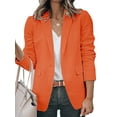 thumbnail image 1 of Innerwin Blazers Solid Color Women Cardigan Jacket Work Shawl Neck Slim Fit Business Jackets Orange M, 1 of 7