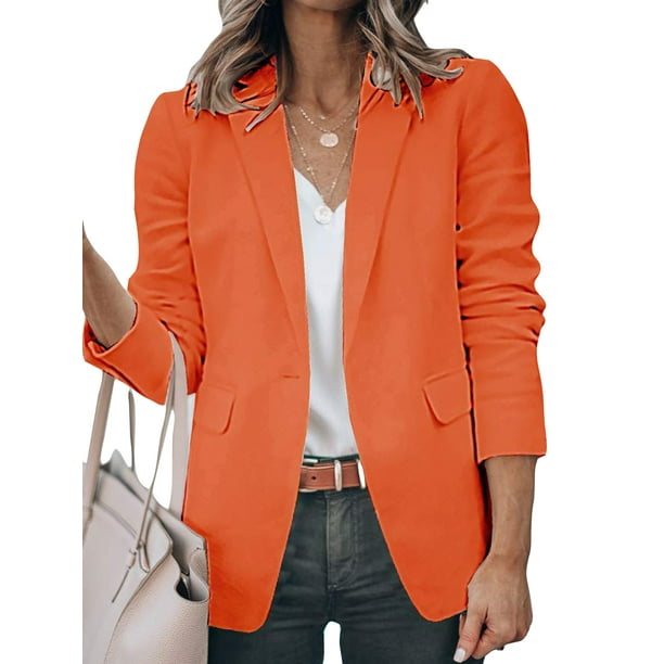Chaquetas Blazer para mujer Cárdigan con frente abierto Chaqueta de manga larga Chaqueta informal de oficina Blazers