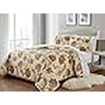 thumbnail image 3 of Fancy Collection 3 Pc Quilted Bedspread Over Size New (King/California King, Beige Rust Green Floral), 3 of 3