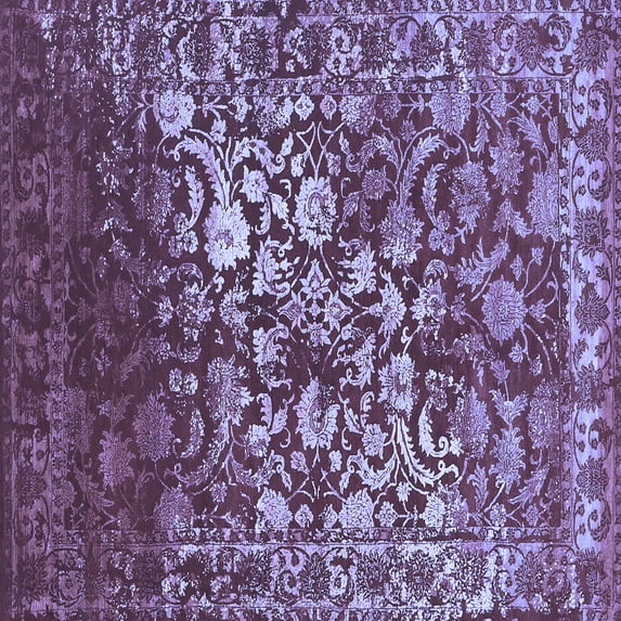 Ahgly Company Indoor Square Abstract Blue Contemporary Area Rugs, 7' Square