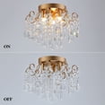 thumbnail image 7 of Q&S Small Semi Flush Mount Modern Lights Gold Mini Crystal Chandelier Ceiling Light Fixture for Bedroom Hallway Entryway G9,3-Light,Raindrop Chandelier, 7 of 7