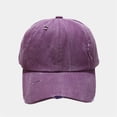 thumbnail image 2 of beishanbush Visors Men and Women Casual Old Fashioned Washing Water Hole Grinding Edge Baseball Cap Peaked Cap Purple, 2 of 3