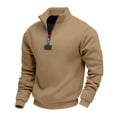 thumbnail image 2 of Ceisia Men Slim Fit Fashion Solid Color Long Sleeve Stand Collar Gift Zipper Casual Daily Party Wear Shirt Top, 2 of 8