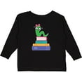 thumbnail image 3 of Inktastic Bookworm Girls Reading Gift Girls Long Sleeve Toddler T-Shirt, 3 of 5