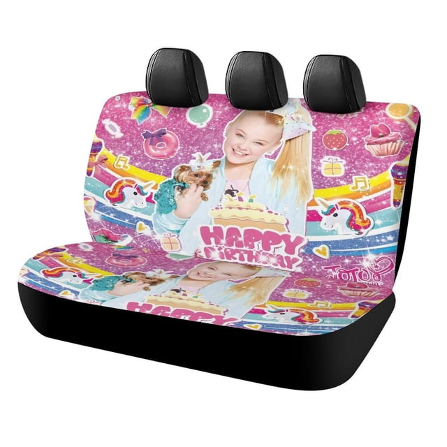JOJO Siwa-theme Car Rear Seat Covers Back Elastic Flexible Car Seat Covers Decorative Fits Most Cars 120x59x76cm